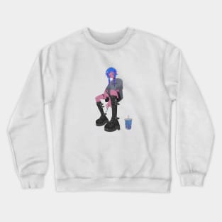 Blue hair girl Crewneck Sweatshirt